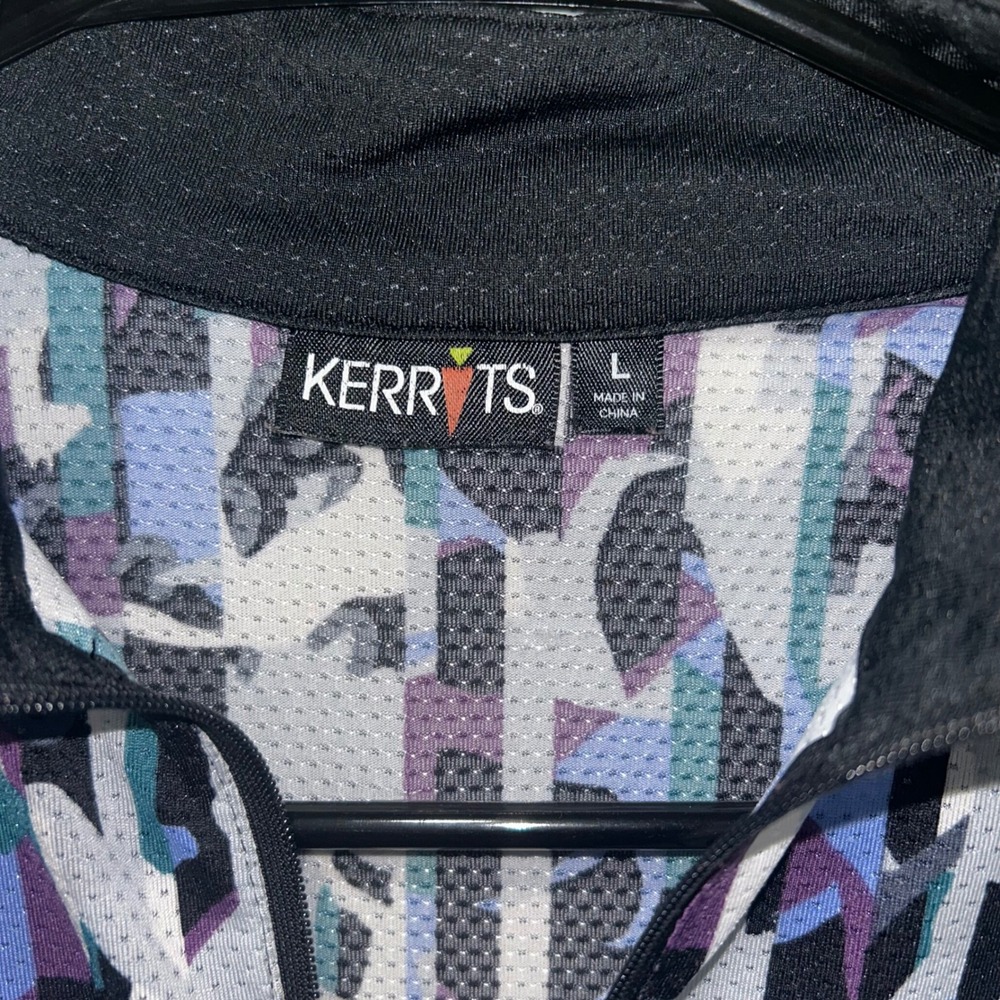 Kerrits Womens Large Short‎ Sleeve Quarter Zip Equestrian Riding Top Abstract - Picture 4 of 5